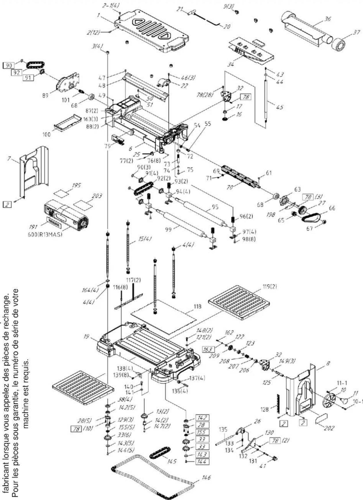 RIKON 25-130H - DIAGRAMME DES PIÈCES - 1