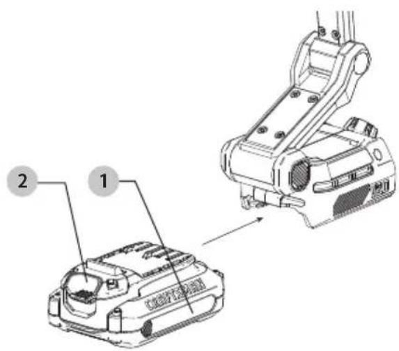 Technical diagram showing two labeled mechanical components with numbered annotations