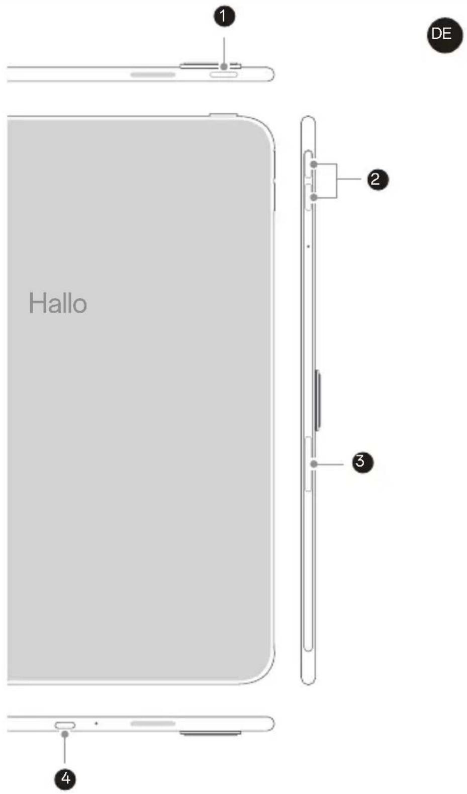 1 DE 2 3 4 Hallo