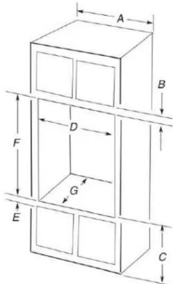 MAYTAG MOEC6030LZ - Dimensions de l'armoire - Ensemble four electrolyte/four à micro-ondes encastré Installation standard - 1