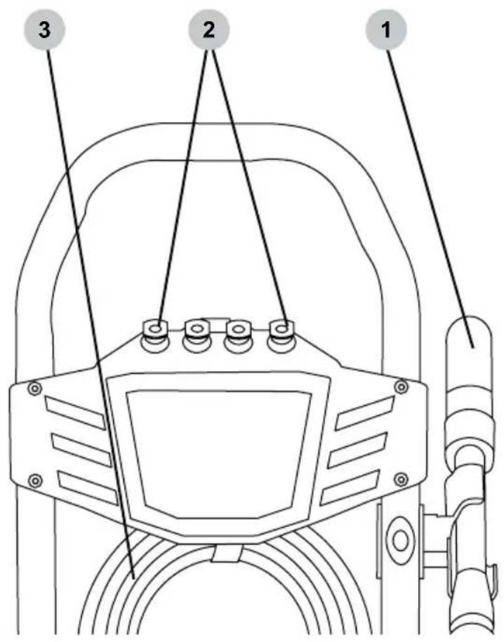 Diagram of a vehicle steering wheel with labeled parts including head, wheel, and guide rail