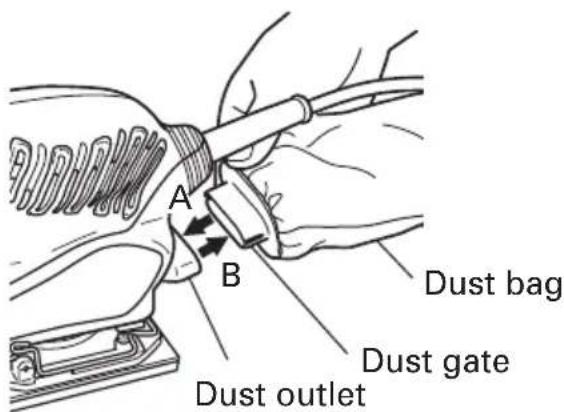 HITACHI SV12SG - Attaching and removing the dust bag - 4