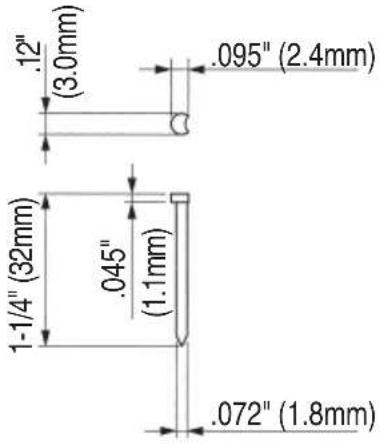 HITACHI NT1865DMA - Dimensions of nails - 2