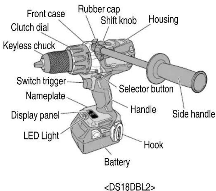 METABO DV18DBL2 - NAME OF PARTS - 1