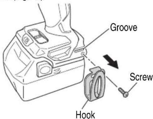 METABO DV18DBL2 - Removing the hook. - 1
