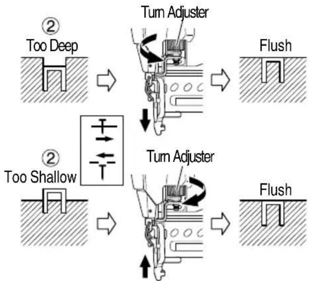 METABO N1804DA - ADJUSTING THE STAPLING DEPTH - 2