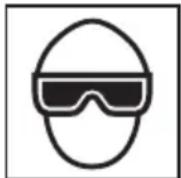 METABO N1804DA - LOS OPERADORES Y DEMÁS PERSONAS QUE SE ENCUENTREN EN EL ÁREA DE TRABAJO DEBEN USAR GAFAS PROTECTORAS CON BLINDAJES LATERALES. - 1