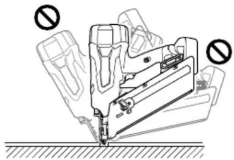 METABO NR3665DA - TO OPERATE THE NAILER, HOLD PERPENDICULAR TO THE WORKPIECE. - 2