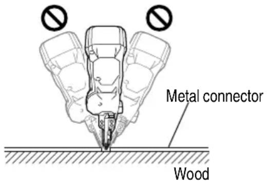 METABO NR3665DA - TO OPERATE THE NAILER, HOLD PERPENDICULAR TO THE WORKPIECE. - 1