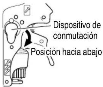 Dispositivo de conmutación Posición hacia abajo