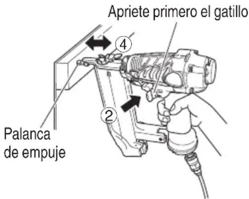 Apriete primero el gatillo ④ ② Palanca de empuje