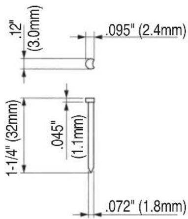 METABO NT1850DE - Dimensions of nails - 1
