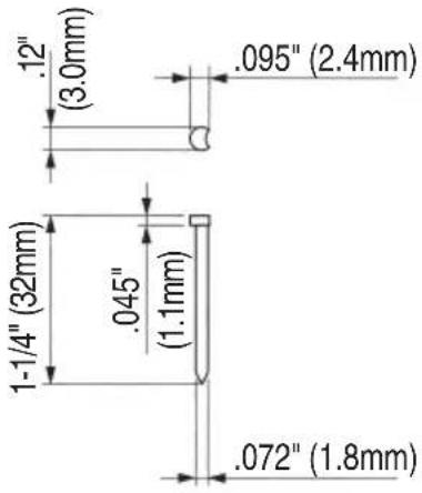 METABO NT1850DE - Dimensions des clous - 1