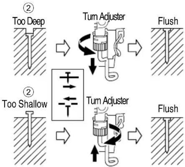METABO NT1865DMS - ADJUSTING THE NAILING DEPTH - 2