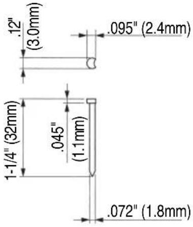 METABO NT1865DMS - Dimensions of nails - 2