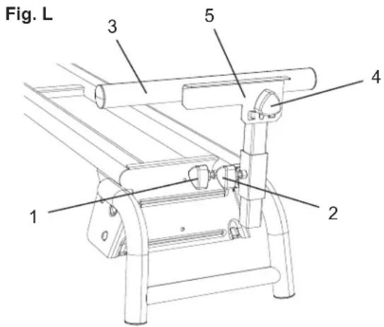 METABO UU240F - AJUSTE DE LOS SOPORTES DE EXTENSIÓN (FIG. L) - 1