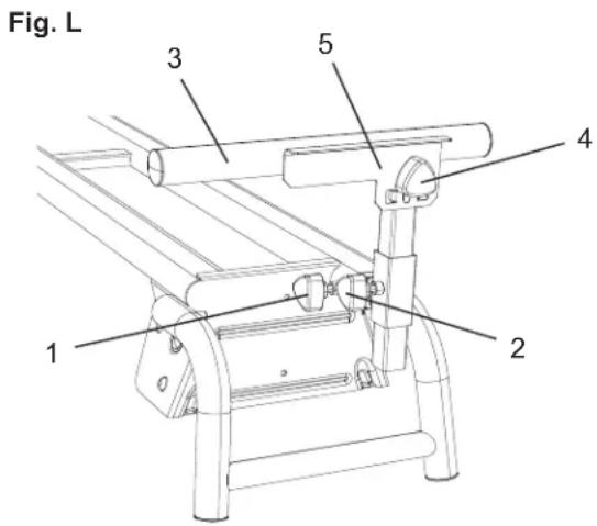 METABO UU240F - RÉGLAGE DES SUPPORTS D'EXTENSION (FIG. L) - 1
