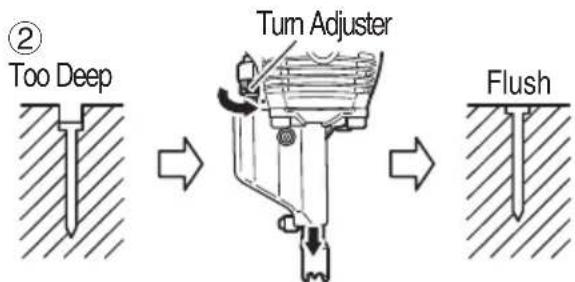 METABO NR90AES1 - ADJUSTING THE NAILING DEPTH - 2