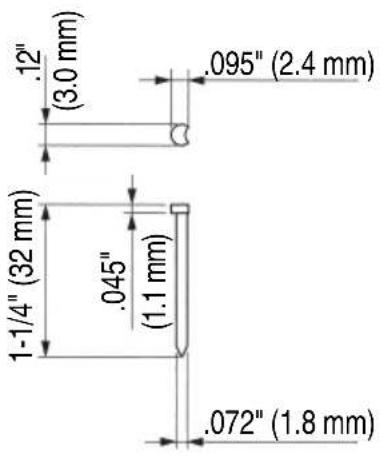 METABO NT1865DMST - Dimensions of nails - 1
