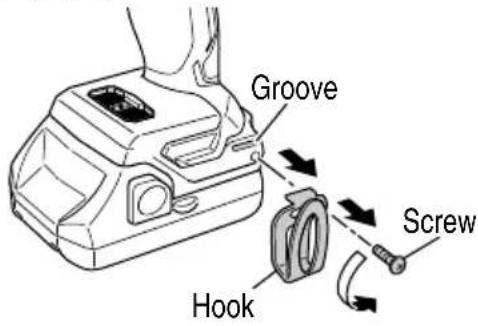 HITACHI WH18DBFL2S - Removing the hook. - 1