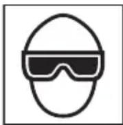 METABO NP35A - LES OPÉRATEURS ET LES AUTRES PERSONNES DANS L'AIRE DE TRAVAIL DOIVENT PORTER UNE PROTECTION OCULAIRE (LUNETTES DE PROTECTION AVEC ÉCRANS LATERAUX). - 1