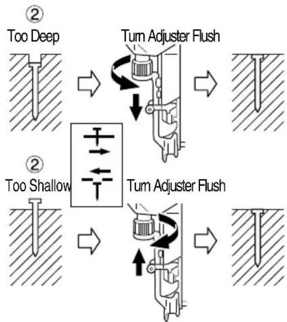 METABO NR1890DCST - ADJUSTING THE NAILING DEPTH - 2