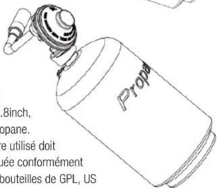 .8inch, opane. e utilisé doit uée conformément bouteilles de GPL, US