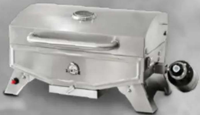 Pit Boss PB100P - STAINLESS STEEL PORTABLE TABLETOP GAS GRILL GRIL DE TABLE PORTATIF EN ACIER INOXYDABLE À GAZ - 1