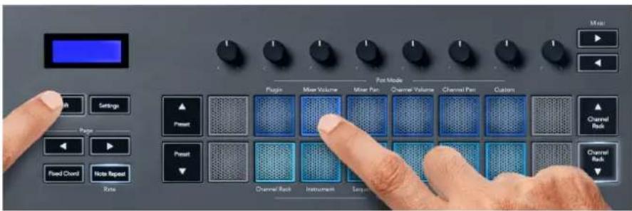 NOVATION FLkey 61 - Mode Pot : volume de la console de mixage - 1