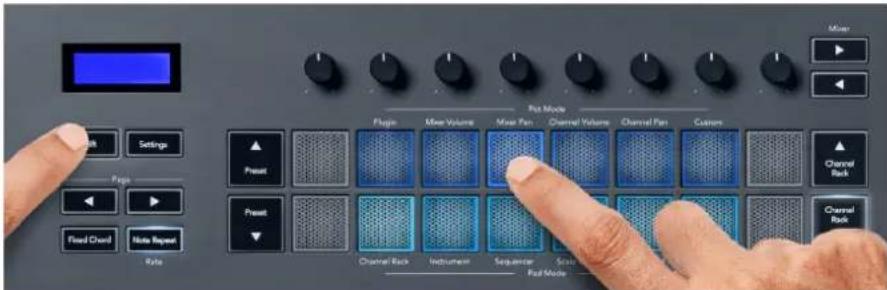 NOVATION FLkey 61 - Mode pot : panoramique de la console de mixage - 1