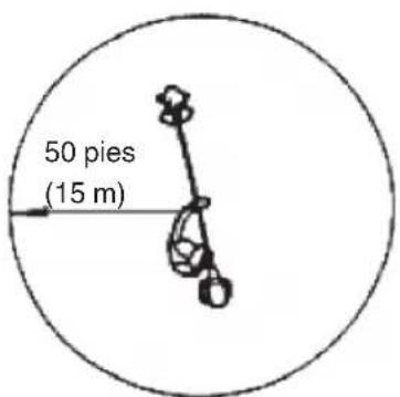 50 pies (15 m)