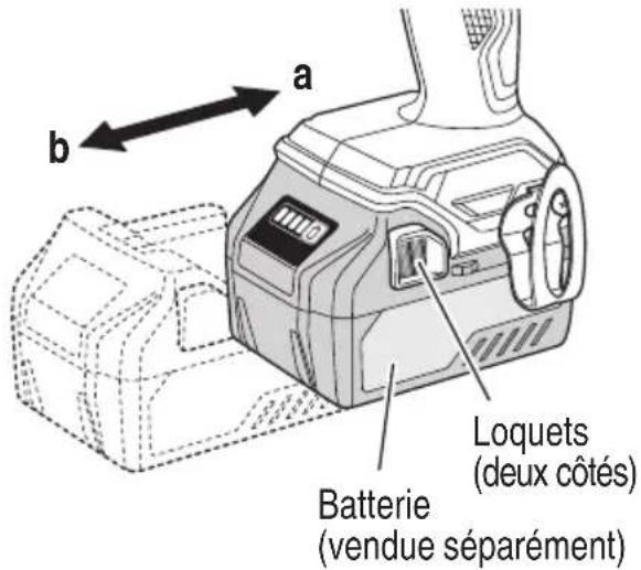 METABO UB18DH - MÉTHODE DE RETRAIT ET D'INSTALLATION DE LA BATTERIE - 1