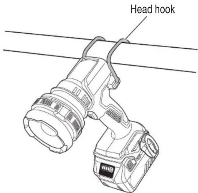 METABO UB18DH - Hanging the spotlight for use - 1