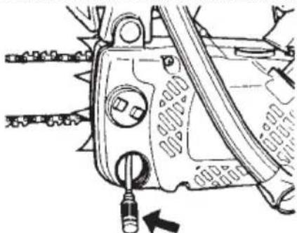 Tanaka TCS-3351PFS - Nettoyage du filtre à huile de chaîne (Fig. 35) - 1