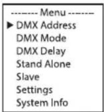 Cameo FLAT PRO 7 G2 - USTAWIANIE ADRESU STARTOWEGO DMX - 1