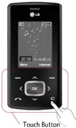 LG Chocolate TG800 - Cautions for Touch Buttons - 1