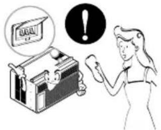 LG R1001E - Mettez l'interrupteur principal sur la position arrêt (off) au cas où le climatiseur ne serait pas utilisé pendant une longue période de temps. - 5