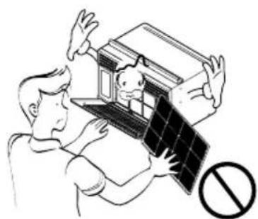 LG R1001E - Never touch the metal parts of the unit when removing the filter. - 1