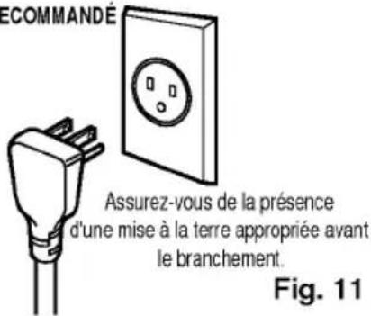 LG R0801E - POUR LA SÉCURITÉ DE L'UTILISATEUR, CET APPAREIL DOIT ÊTRE CONVENABLEMENT MIS À LA TERRE - 1