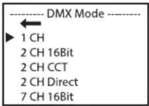 Cameo X3 TW - IMPOSTAZIONE DELLA MODALITÀ DMX (DMX Mode) - 2
