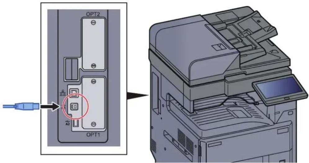 OLIVETTI d-Copia 3202MF - Raccorder le câble à la machine. - 1