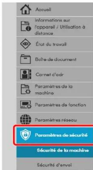 OLIVETTI d-Copia 3202MF - Configurer les paramètres de sécurité. - 1