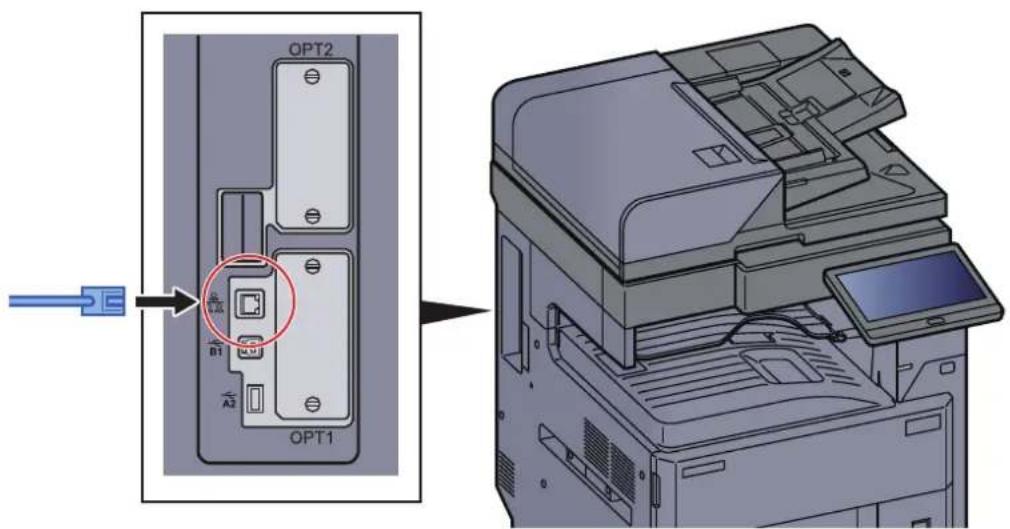 OLIVETTI d-Copia 4002MF - Raccorder le câble à la machine. - 1