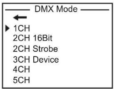 Cameo P2 T - CONFIGURING DMX MODE (DMX Mode) - 2