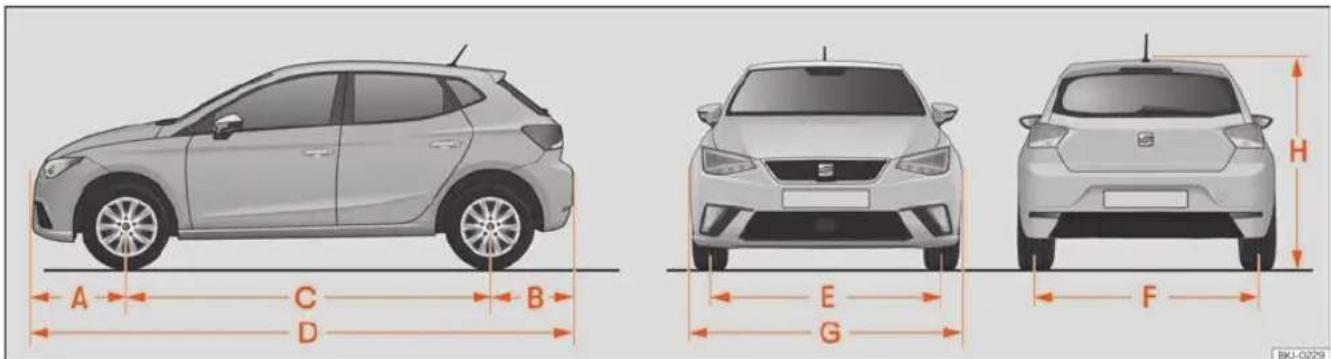 SEAT Ibiza (2023) - Dimensions - 1