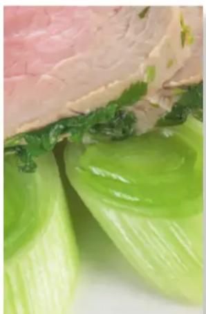 TRISA Pure Steamer 7694.42 - Poached veal filet with Cantadou horseradish sauce on leeks - 1