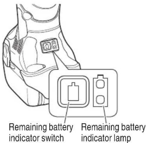 Remaining battery indicator switch Remaining battery indicator lamp