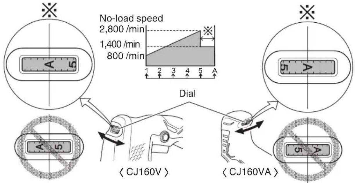 HITACHI CJ160V - Adjusting the blade operating speed - 1