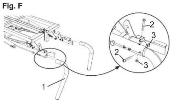 HITACHI UU240R - INSTALLATION DES POIGNÉES DU SUPPORT (FIG. F) - 1