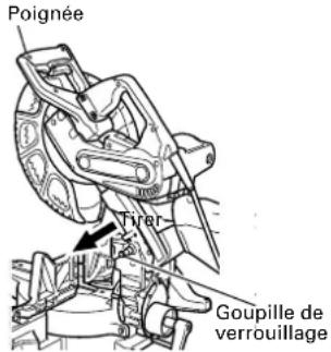 HITACHI C12FDH - Libérer la goupille de verrouillage - 1